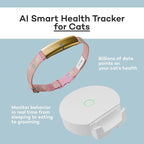Health Tracker for Cats - Smart Cat Collar with Safety Breakaway Buckle for Indoor Cats, Wellness Alerts, Real-time Monitoring (Ice Blue, XXL)
