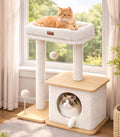 Modern Cat Tree for Indoor Cats, Nordic Loft Style, Wooden Cat Tower with Sisal Scratching Posts, Soft Padded Beds & Cozy Condos, Floor-Mounted for Kittens & Adult Cats
