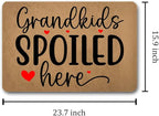Funny Welcome Doormat (23.7 in X 15.6 in) Anti-Slip Rubber Back Entrance Way Indoor Front Porch Decor Rugs House Warming Gift (Grandkids Spoiled Here)