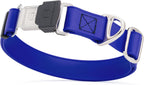 Dogline Biothane Waterproof Dog Collar with Herm Sprenger Stainless Steel Quick Release Buckle – Heavy Duty Tactical Durable Collar for Dogs – Comfortable and Safe Pet Collar W 1" L 15-25" Blueberry
