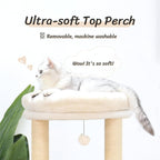 KAMABOKO Modern Cat Tree, 53" Cat Tower for Indoor Cats Natural Sisal Scratching Posts, Hand-Woven Condo & Top Perch, Cat Tree Tower for Kittens Climb Play & Rest