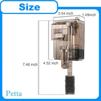 Slim Aquarium Filter with Surface Skimmer,Quiet Hang on Back Fish tank Filter (A-1) for 1-10 Gal Aquariums, 53GPH(200L/H), 3W, 1 Pre-filter Sponge, 1 Filter Pad