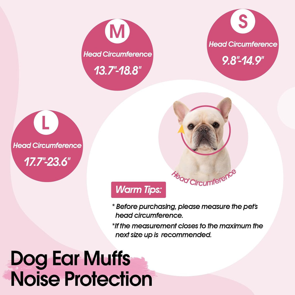 Dog Calming Hoodie, Dog Ear Muffs Noise Protection & Anxiety Relief, No Shake Ear Wraps for Dogs Quiet Ears Cover Headband for Fireworks Grooming Swimming Bathing Force Drying
