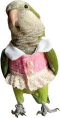 Bird Diaper Flight Suit - Pink Top Cosplay Photo Prop for Parrots, Lovebirds, Parakeets, Cockatiels & Small Animals (Green-cheeked Conure)
