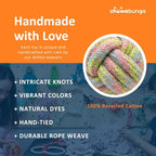 Tug of War Dog Toy 12 Inch Eco Cotton Interactive Dog Rope Toy with Grip Handle & Rope Tug Ball with Natural, Non-Toxic Dyes Tug Toy for Medium & Small Dogs (Rainbow)