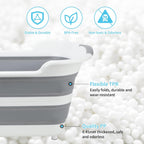 FHTONGE 7.13 Gal/27L Raised Collapsible Dog Bathtub with Drain Hair Catcher, Multifunctional Pet Washtub for Small to M Dog, Portable Puppy Tub Cat Shower Basin Laundry Basket Storage Organize Bucket