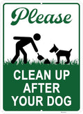 Clean Up After Your Dog Signs, 10x7in Optional Accessory Bundle, Please Pick Up Your Dog Poop, no poop signs for yard Keep Off Grass,1pc,zinclue