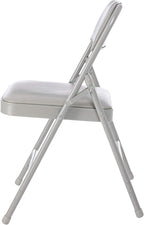 OEF Furnishings OEF1200 Series Premium Heavy Duty Vinyl Padded Folding Chairs, Commercial Grade 500 lb Capacity (4-Pack, Warm Gray)