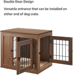 unipaws 25.5 Inch Furniture Style Dog Crate for Small Dogs, Cats, Min Pigs, Rabbit, Indoor Aesthetic Puppy Kennel, Modern Decorative Wood Wire Cage, Pretty Cute End Side Table Nightstand, Walnut