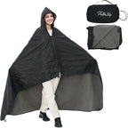 Wearable Warm Camping Blanket Waterproof Windproof Quilted Fleece Stadium Outdoor Blanket with Portable Bag for Cold Weather Camping Picnic Sports Pet Beach Travel Car 79*55 inches Black including Hat