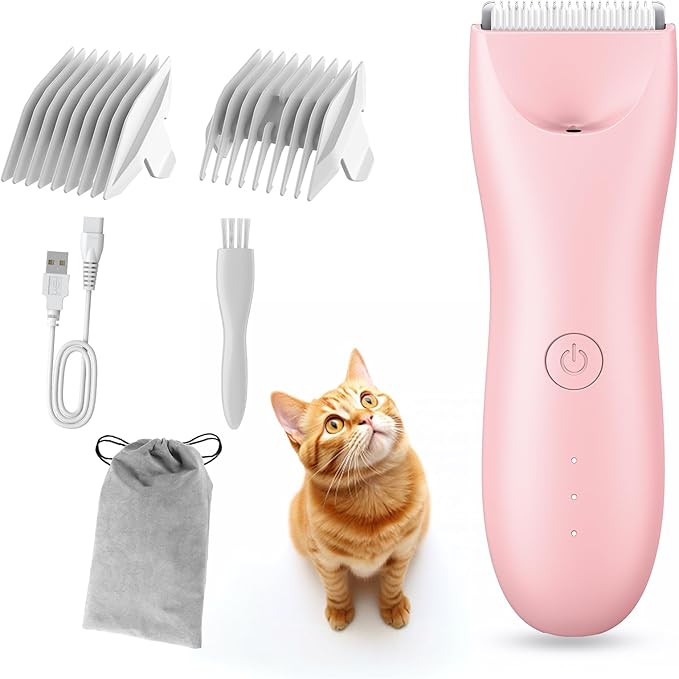 Dog Clippers Pet Grooming Kit, Low Noise Dog Hair Trimmer for Grooming Cordless Pet Shaver with LED Light for Dogs Cats Animals