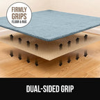 GORILLA GRIP Premium Dual Sided Extra Thick 5x7 Rug Gripper Pad for Hardwood Floors, Breathable Slip Resistant Pad Grips Under Carpet Area Rugs for Hard Surface Floor Protection, Easy Trim Mats, Beige