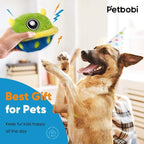 Petbobi Interactive Dog Toys Monster Plush Toy Shake Squeaky Crazy Bouncer Ball Battery Operated Toy for Small Medium Puppy Motorized Entertainment, Mysterious Bobby