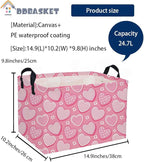 Rectangular Valentine's Day Baskets,Heart Basket,Pink Girls Basket Kids Storage Bin Love Room Decor for Home.(Sweet heart)