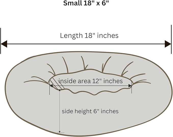 Organic Cotton Canvas Dog Bed: Removable Cover, Natural Fill - Made in USA (Dark Brown, X Small 18" x 6" inches)