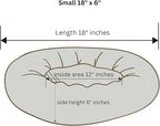 Organic Cotton Canvas Dog Bed: Removable Cover, Natural Fill - Made in USA (Dark Brown, X Small 18" x 6" inches)