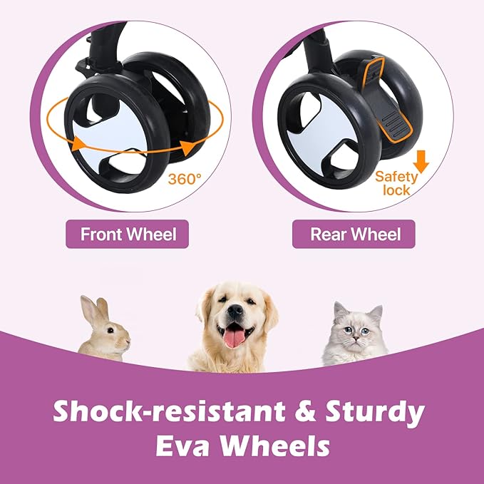 Pet Strollers, Dog Cat Stroller 3-in-1 Detachable Doggy Stroller for Small Medium Dogs 4 Wheel Dog Travel Cart Cat Walker Foldable Wagons for Dogs Trolley for Doggie Rabbit Puppy Strollers, Grey