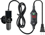 Mini Submersible Aquarium Heater, 25/30/50/100/150/200 Watts Adjustable Fish Tank Heater, Built-in Thermometer, External Temperature Controller, Smart Memory, Used for 1-60 Gallons (30W Plug)
