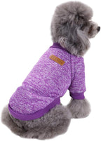 Jecikelon Dog Clothes Dogs Sweater Soft Puppies Clothing Winter Puppy Sweaters Warm Outfit for Dogs Small XXS XS Cat Apparel (X-Large, Purple)