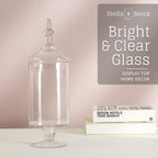 Glass Apothecary Jars with Lids, Candy Jar for Candy Buffet, Elegant Decorative Jars for Wedding and Dispaly (Height: 15", Diameter: 5.1")