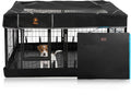 PJYuCien Dog Playpen Outdoor Plus Storage Bag, 24" H 8 Panels Puppy Pen with Square Bottom & Top Cover, Heavy Duty Dog Fence for Camping