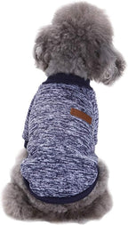 Jecikelon Dog Clothes Dogs Sweater Soft Puppies Clothing Winter Puppy Sweaters Warm Outfit for Dogs Small XXS XS Cat Apparel (Navy Blue, XS)
