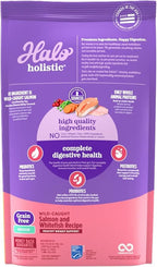 Halo Holistic Indoor Cat Food Dry, Grain Free Wild-caught Salmon & Whitefish Recipe for healthy weight support, Complete Digestive Health, Dry Cat Food Bag, Adult Formula, 6-lb Bag