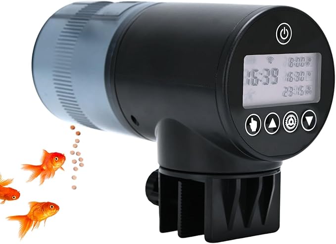 WiFi Automatic Fish Feeder (2.4GHz Only), Smart Fish Feeder with Timer & App Control, 3 Ports Dry Food Dispenser for Aquarium/Tank, Ideal for Vacation & Daily Use