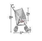Pet Gear Travel Lite Plus Stroller, Compact, Easy Fold, No Assembly Required, Large Wheels for Cats and Dogs up to 15 pounds, Caribbean Sea