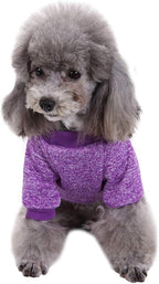 Jecikelon Dog Clothes Dogs Sweater Soft Puppies Clothing Winter Puppy Sweaters Warm Outfit for Dogs Small XXS XS Cat Apparel (X-Large, Purple)