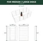 FXW Homeplus Unleashed Indoor Dog Playpen - Stress-Free and Safe Play, Heavy Duty 45 Inch 12 Wire Panels Dog Pen for Large Dogs, White│Patented