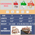 Kukaster Pet Cat’s Restraint Bag for Claw Care Nail Trimming Anti-Scratching Grooming Bag for Cats Medical Examination(Pink-l)