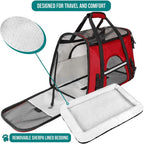 PetAmi Airline Approved Pet Carrier for Cat, Soft Sided Dog Carrier for Small Dogs, Cat Travel Supplies Accessories for Indoor Cats, Ventilated Pet Carrying Bag Medium Large Kitten Puppy, Small Red