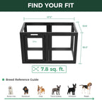 FXW AuraSpace Acrylic Indoor Unleashed Dog Playpen for Small and Medium Dogs, 30 Inch, 12 Panels, Black