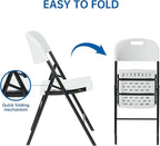 50 Pack Thicker 800 LBS White Folding Chairs, Commercial Grade Folding Chair, Foldable Chairs for Events