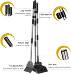 Niubya Pooper Scooper for Dogs, Metal Poop Scooper Tray and Rake Set with Adjustable Long Handle, Dog Pooper Scooper for Pet Waste Removal