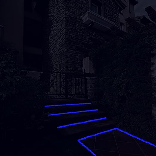 Glow in The Dark Pebbles for Outdoor Decor, Garden Lawn Yard, Aquarium, Walkway, Fish Tank, Pathway, Powered by Light or Solar-Recharge Repeatedly, Luminous Pebbles (Blue-200)