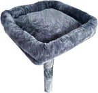 SHENGOCASE Cat Tree Tower Accessories Replacement Parts Top Cushion Bed Cover for Cat Perch with Elastic Band (13.8" x 13.8", Grey)