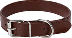 Brown Soft Leather Dog Collar for Small,Medium, Large Dog, Comfortable and Adjustable (Wide: 0.55'' for Dog's Neck: 9''~12'', Brown, S)