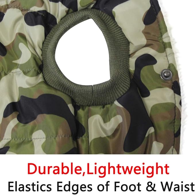 Fleece Lining Extra Warm Dog Hoodie in Winter,Small Dog Jacket Puppy Coats with Hooded,Green Camo XS