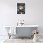 Zen Lotus Canvas Wall Art Mystical Lotus Bloom in Water Aesthetic Pictures Wall Decor Modern Meditation Spiritual Painting Print Framed Artwork Decorations Gifts for Yoga Spa Room Bathroom 16"x20"