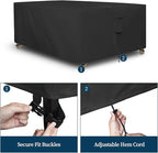 Easy-Going Rectangle Patio Furniture Cover Waterproof Outdoor Dining Table and Chair Cover Anti-UV Outside Sectional Sofa Set Covers (74"L x 47"W x 28"H, Black)