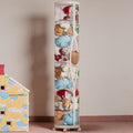 Large Stuffed Animal Storage Tube with Wheels, Tall Toy Organizer with Double Zipper, WhiteClear PET Cylinder Container for Plush Toy Organization, Space Saving Kids Room Storage