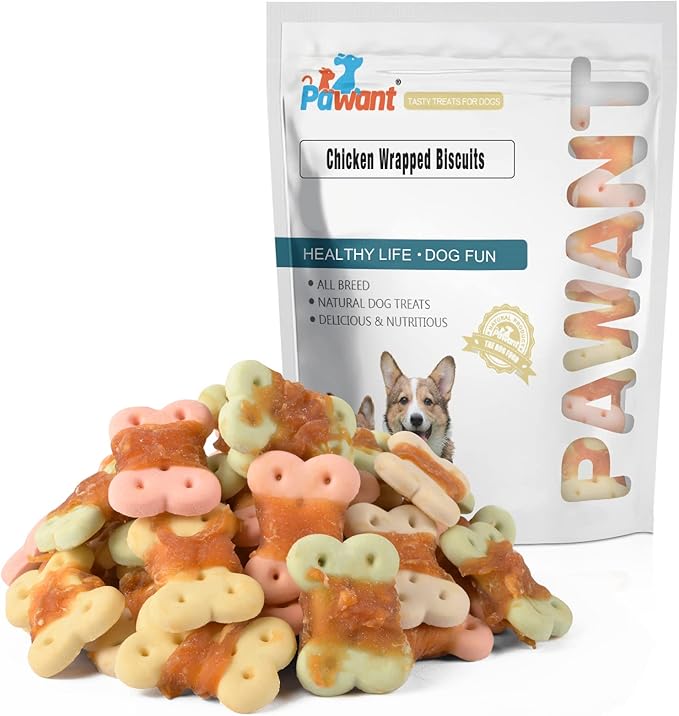 Dog Treats Biscuits Wrapped in Chicken Chews for Small Dog no Rawhide 0.5lb/227g