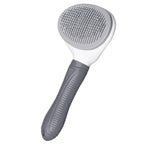 Self Cleaning Slicker Brush for Pet Grooming - Removes Loose Undercoat and Sheds, Suitable for Long and Short Hair Cats and Dogs, with Massaging Bristles (Grey)