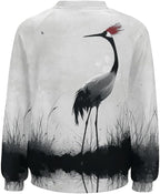 Womens Long Sleeve Tops Y2k Japanese Art Print Sweatshirts Fall Pullover for Women Crewneck Vintage Shirts Boho Tops