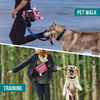 PetAmi Dog Fanny Pack, Treat Pouch for Dog Walking, Training, Built in Poop Bag Dispenser, Water Bottle Holder, Collapsible Bowl, Pet Treat Waist Belt for Hiking, Running, Kibbles (Pink)