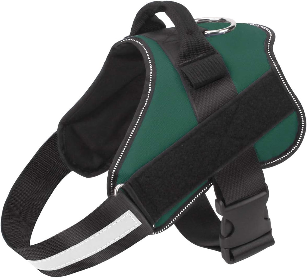 Bolux Dog Harness, No-Pull Reflective Dog Vest, Breathable Adjustable Pet Harness with Handle for Outdoor Walking - No More Pulling, Tugging or Choking (Dark Green, S)