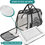 PetAmi Airline Approved Pet Carrier for Cat, Soft Sided Dog Carrier for Small Dogs, Cat Travel Supplies Accessories for Indoor Cats, Ventilated Pet Carrying Bag Medium Large Kitten Puppy, Large Gray