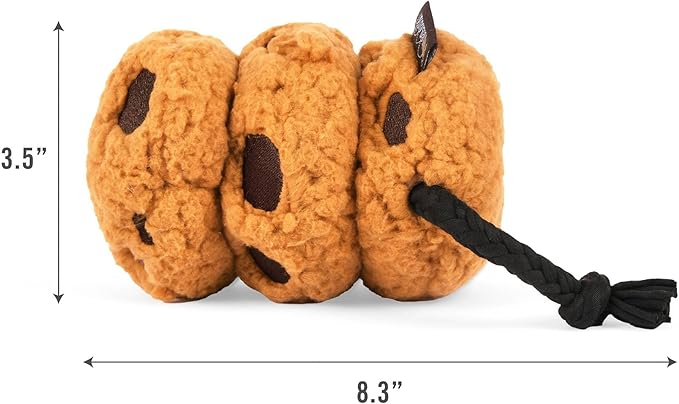 P.L.A.Y. Cute Plush Dog Toys - Coffee Shop Food Themed Durable Squeaker Chew Toy, Great for Puppies & Small, Medium, Large Dogs - Machine Washable, Recycled Materials (Pup Cup Cafe Cookies n' Treats)